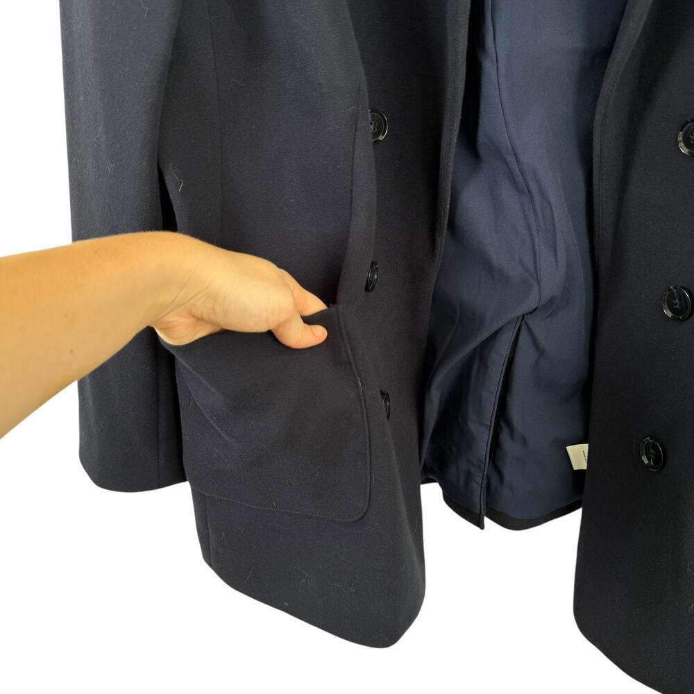 Talbots Brushed Knit Relaxed Blazer Navy Blue Career Office Capsole Womens 16 - Picture 3 of 6